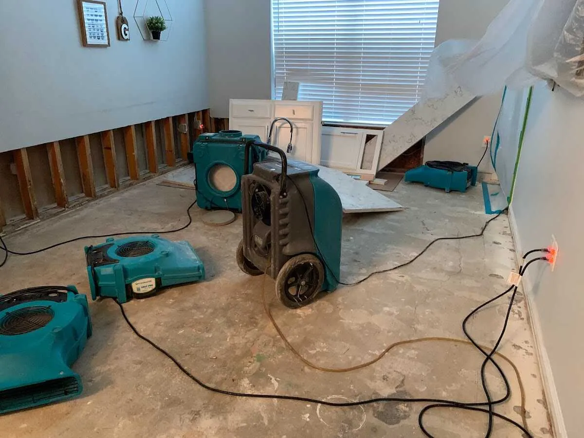 Dehumidifier in flood-cut room for Water Extraction & Removal in Sioux Center